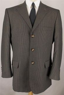 42 R George Black Olive Gray Tweed 3 Button Sport Coat Jacket Suit