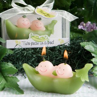 30 Twin Baby Shower Favors Two Peas in A Pod Candles