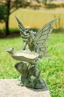Fairy Girl Bird Seed Feeder Garden Statue Sculpture