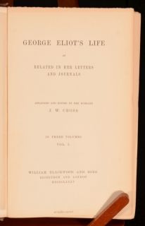 1885 3VOL George Eliots Life Related in Letters Journals Edited