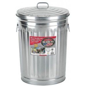 Great Outdoor Metal Trash Can with Lid 20 Gallon WonT Rust New USA