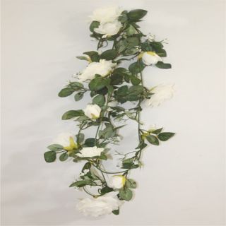 White Rose Garland Silk Wedding Flowers Arch Decor