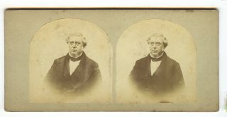 Extremely Rare Stereoview of Robert Stephenson, Railroad Pioneer