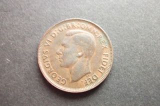 1951 George VI Australia Half Penny Coin