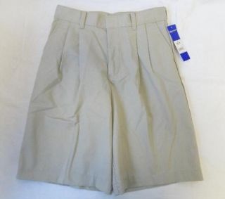 George Boys Clothing School Uniform Pleated Shorts 12 Natural Khaki