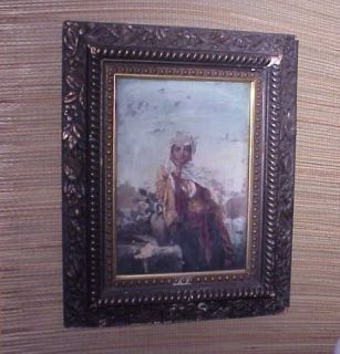 Antique 19th Century Persian Middle Eastern Original Oil Painting