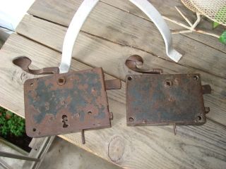 Two Cast Iron Antique PA German Door Locks CA 1700S