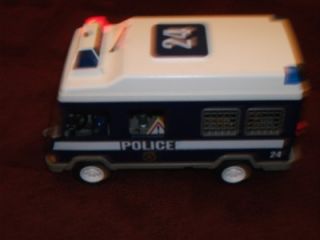 Playmobil 3166 Police Riot Dog Van Complete EXTRAS V G C Flashing