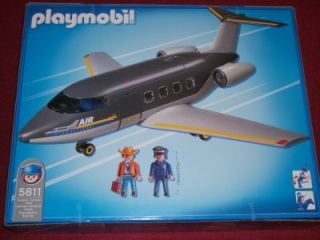 Brand New Playmobil 5811 Private Jet with American Man Pilot RARE Fab