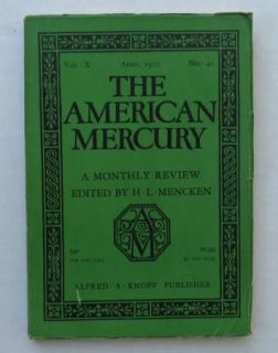 AMERICAN MERCURY MAGAZINE LOT MAR, APR, MAY 1927 CARL SANDBURG JAMES