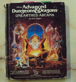 Ad D Unearthed Arcana by Gary Gygax 1st Edition