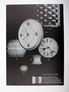 Howard Miller Co George Nelson Lighting Clock Designs 1966 Ad