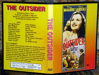  The Outsider DVD George Sanders Mary Maguire