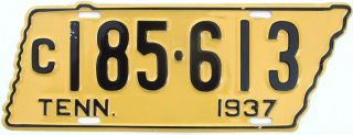 1937 Tennessee License Plate Gibby Alpca
