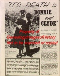 Its Death To Bonnie and Clyde Genealogy Family Names Barrow Parker