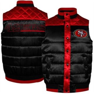 San Francisco 49ers Polar Puffer Vest Black by GIII