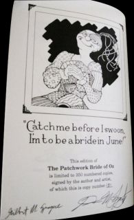 Gilbert M Sprague The Patchwork Bride of oz Signed Limited Edition