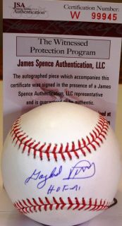 Gaylord Perry Autographed OML Baseball San Francisco Giants HOF 91 JSA
