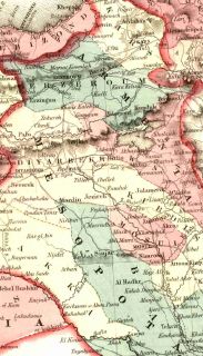  Lrg Antique Map – 1855 (original) PALESTINE, IRAQ, IRAN, GAZA, SYRIA