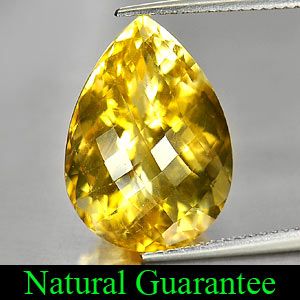  83 Ct Pear Checkerboard Natural Yellow Citrine Gemstone Brazil