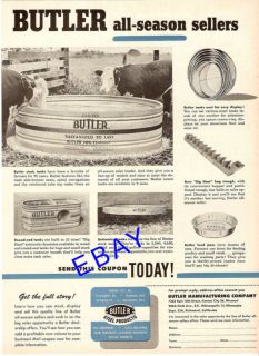 1953 Butler Galvanized Stock Water Tank Ad Galesburg IL