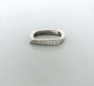 Tiffany Co Frank Gehry Torque 18K White Gold Diamond Ring $2600