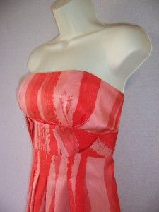 Gianni Bini Peach Strapless Silk Cocktail Dress 0