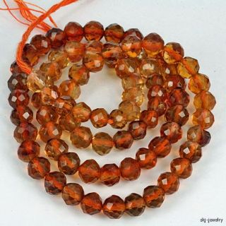 High Grade Faceted Citrine Gemstone Beads Brazil