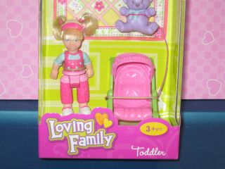 New Loving Family doll house figure Toddler Sister w/ Stroller Blanket