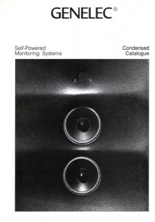 GENELEC catalog brochure prospekt vintage active monitor speakers 1991