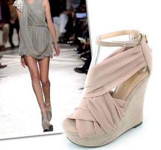 Given New Women Wedge Platform Ankle Strap Sandals Shoes
