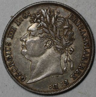 1824 XF AU George IV Sterling Silver Shilling
