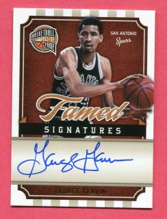 George Gervin Auto 398 398 2009 10 Panini Hall Of Fame Famed