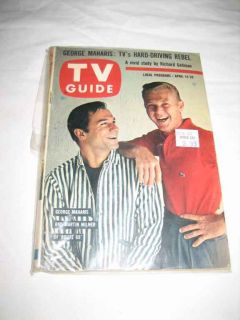 TV Guide V 10 15 Apr 14 1962 George Maharis Martin Milner Route 66 Dr