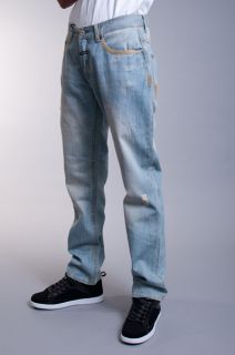 New Mens Girbaud Twisted 5 Light Vintage Slim Fit Denim Blue Jeans
