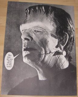 Frankenstein Head Shop Poster 1960s Glenn Strange Universal Horror B