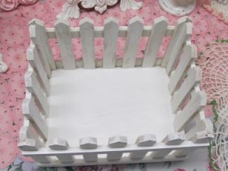 WOODEN PICKET FENCE CONTAINER~Shabby~Cottage~Chic~Garden~Country
