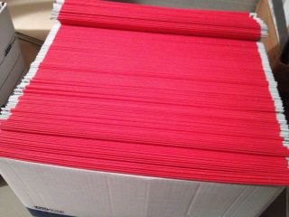 Lot 113 Hanging File Folders w O Tabs Legal Size Red