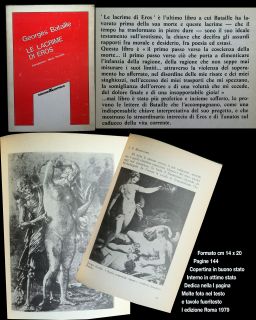 Eros Erotismo Georges Bataille Le Lacrime Di Eros Prima Edizione 1979