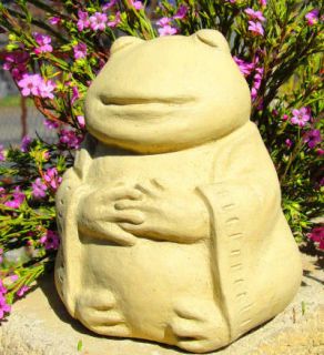 Meditating Buddha Frog Stone Zen Toad Garden Statue Art