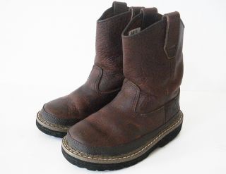 GEORGIA BOOTS DARK BROWN LEATHER PULL ON WELLINGTON TODDLER US 7 5M