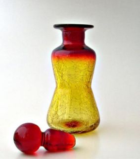 Pilgrim Amberina Glass Crackle Decanter Cruet