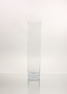 x18H Square Block Clear Glass Vases Wholesale Vase