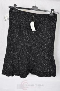 Gerard DAREL Black Tweed Skirt Sz 14 Rtl $250