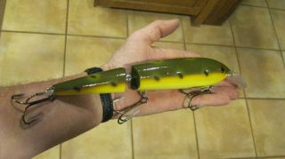 NEW12 or10 JOINTED MUSKY FISHING LURE RARE WOOD EPOXY PAINT STRIPER