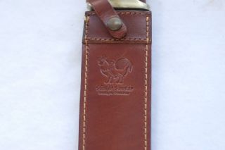 Very Nice Hen Rooster Big Bowie Stag Knife w Leather Belt Sheath