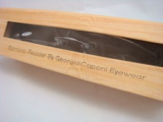  Rimless Slim Reader Glasses +1 to +3.25 Wood Georgio Caponi Hard Case