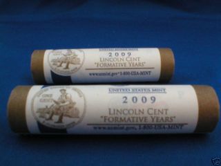 2009 P D Lincoln Cent Formative Years Roll LP2 US Mint Gem BU Unopen