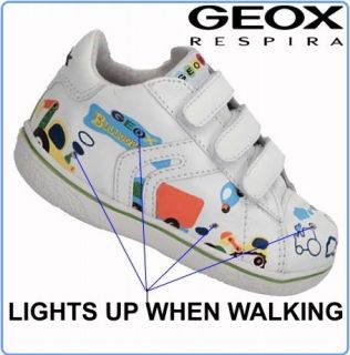 Geox Boys Geox Light Up Trainers Gorgeouse White