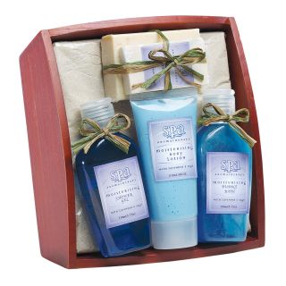  Spa Set Lotion Gel Soap Gift Basket Wicker Bamboo Straw Willow Grass